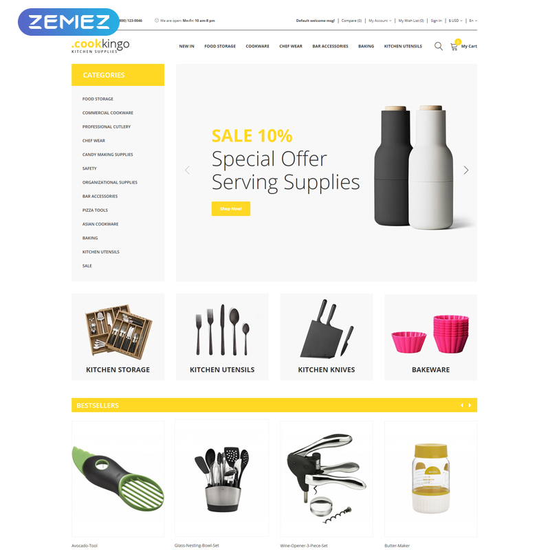CookKingo - Kitchen Supplies Clean OpenCart Template